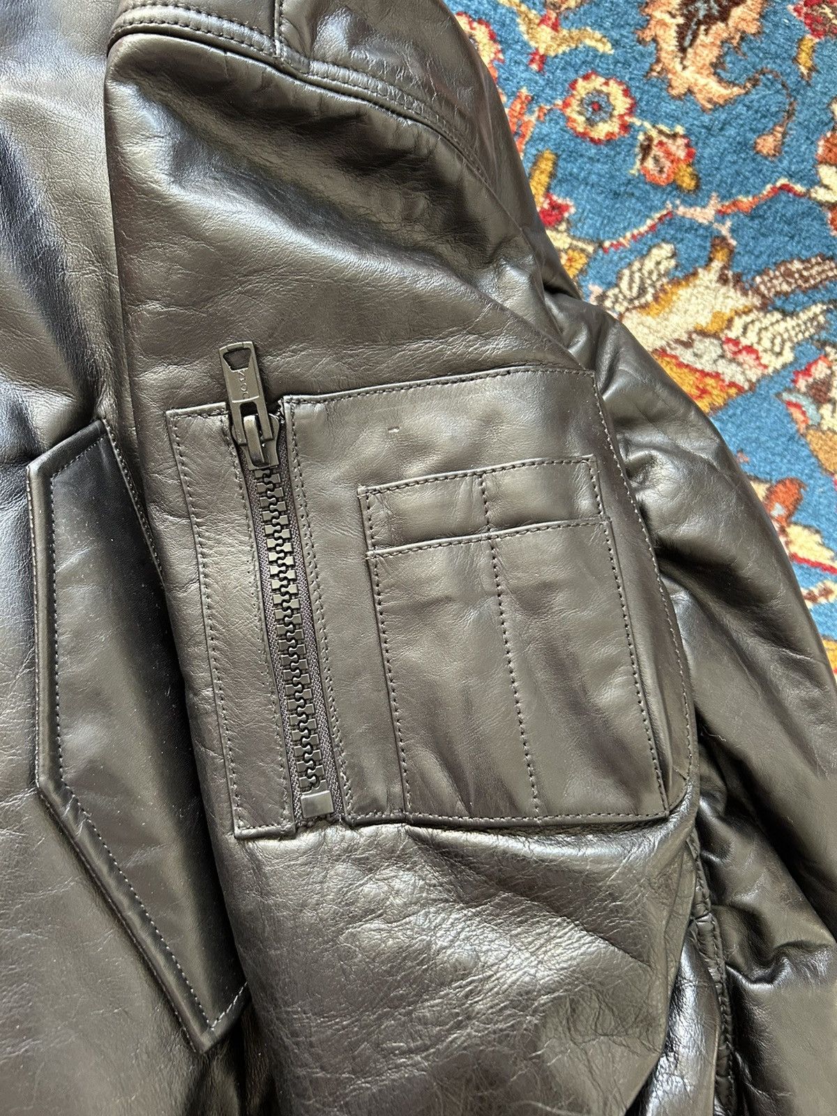 Balenciaga × Kanye West × Yeezy Balenciaga Leather Bomber ❗️Customised by Kanye ❗️ Size US S / EU 44-46 / 1 - 6 Thumbnail