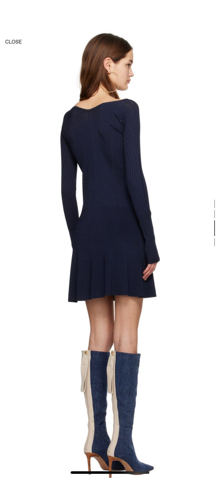 Jacquemus Navy 'La mini robe Pralu' Minidress Size M / US 6-8 / IT 42-44 - 2 Thumbnail