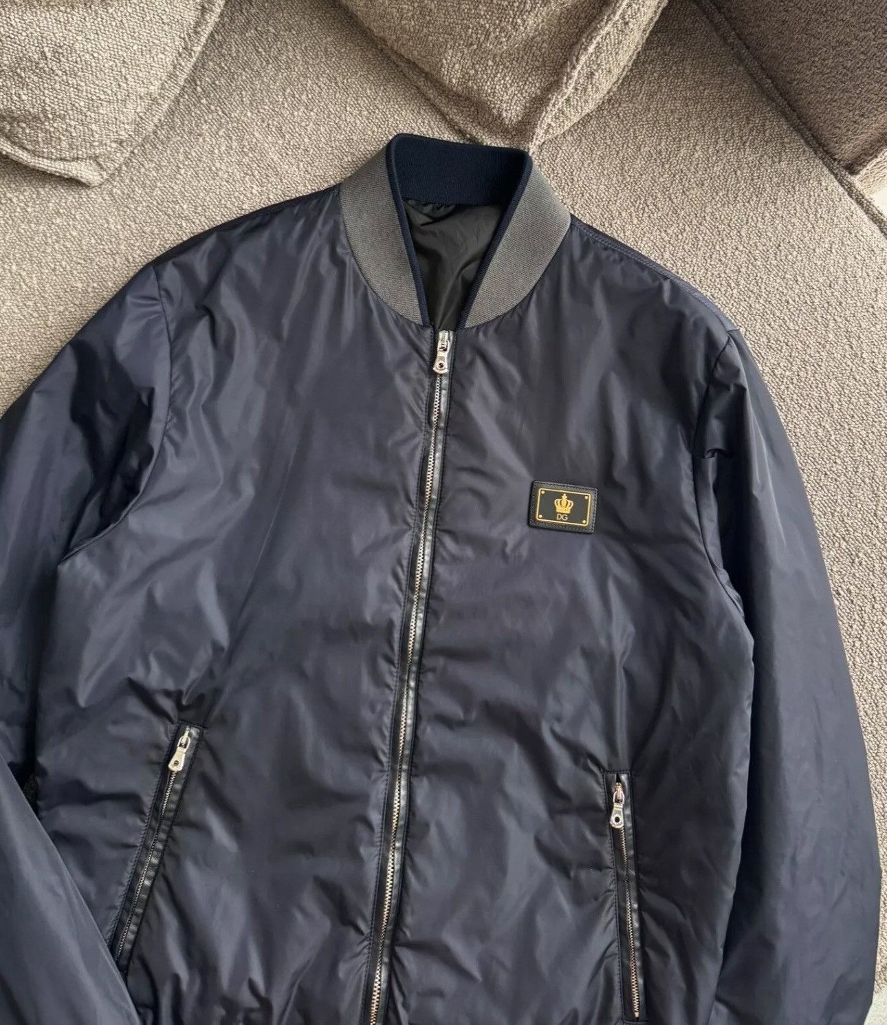 Dolce & Gabbana Men's DOLCE&GABBANA Luxury Bomber Jacket Navy RARE 50 US40 M Size US M / EU 48-50 / 2 - 2 Thumbnail