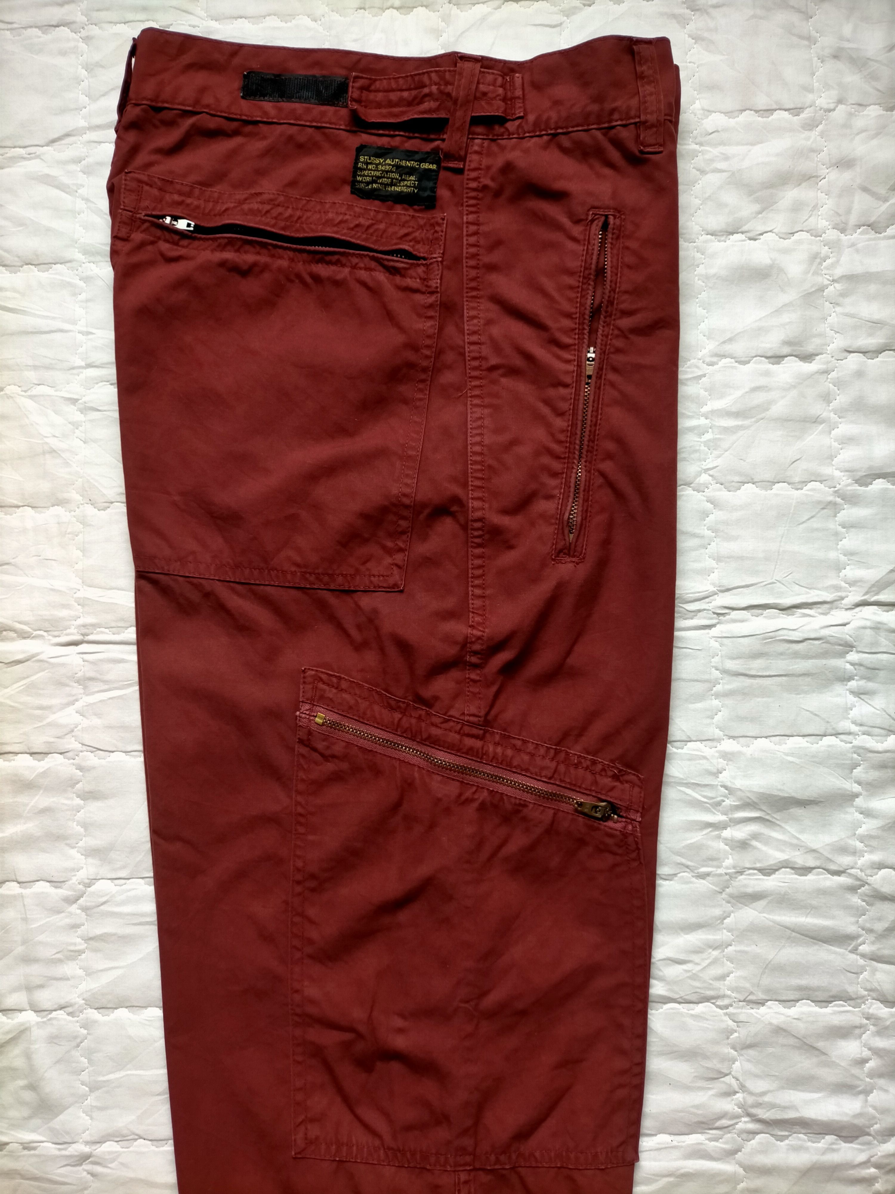 Stussy Stussy Authentic Gear Multipocket Zipped Red Pants Size US 30 / EU 46 - 12 Thumbnail