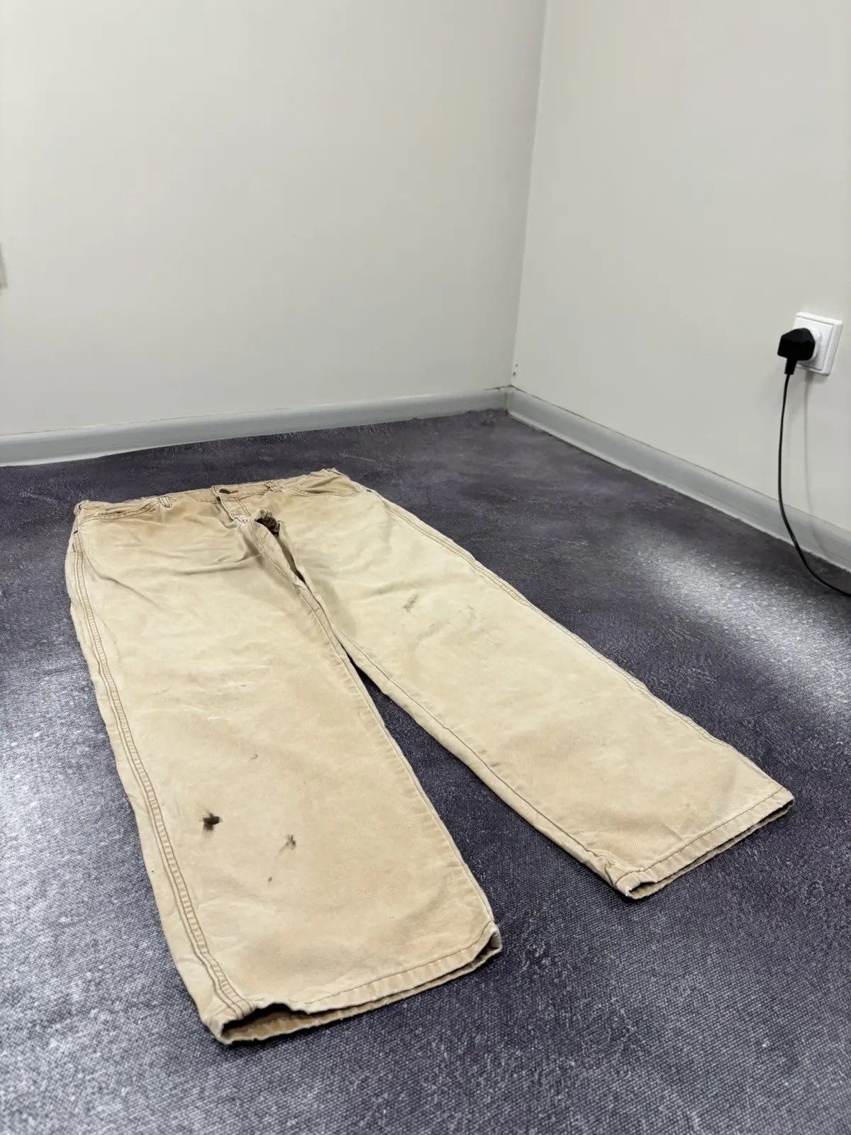 Dickies × Vintage Vintage Dickies Skate Faded Cream Hype Baggy Pants Size US 36 / EU 52 - 8 Thumbnail