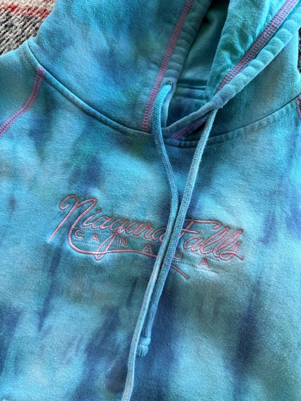 Vintage Vintage Blue Tie-Dye Niagara Falls Hoodie M Size M / US 6-8 / IT 42-44 - 2 Thumbnail