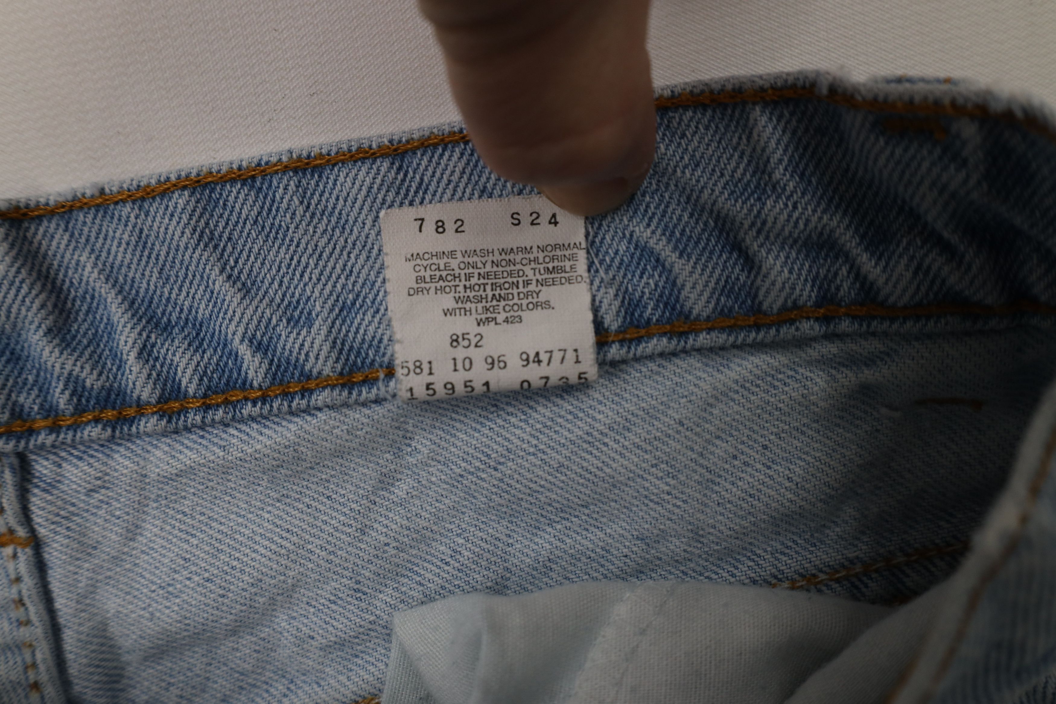 Levi's × Vintage Vintage 90s Levis 15951 Orange Tab Fit Tapered Leg Jeans USA Size 34" / US 12 / IT 48 - 10 Thumbnail