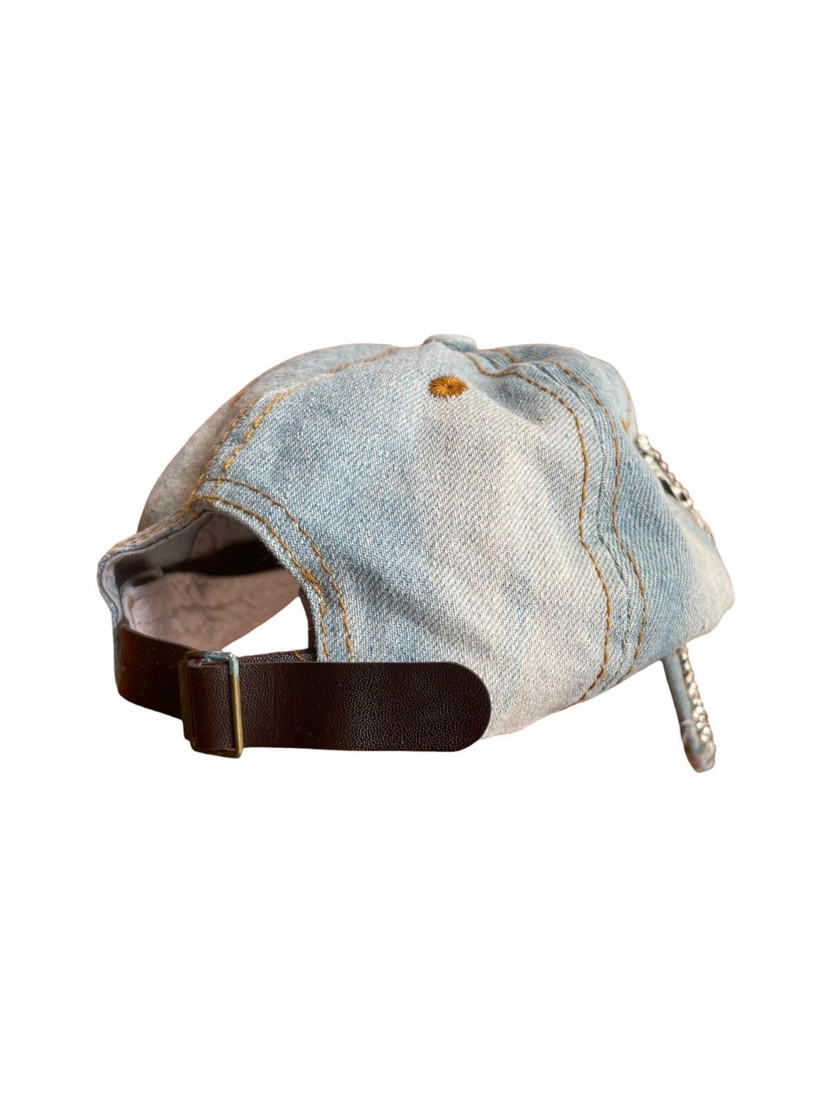 Japanese Brand Distressed Studded Sun Faded Katsuragi Barbie CAP Denim Hat Size ONE SIZE - 3 Thumbnail