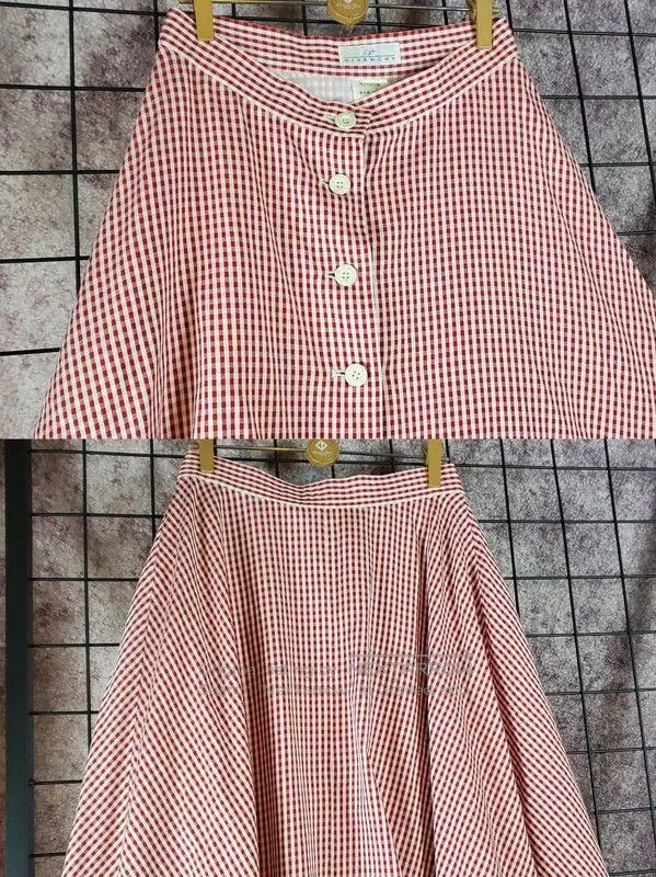 Givenchy Givenchy Pink Cotton Gingham Long Skirt . Size 23" - 3 Thumbnail