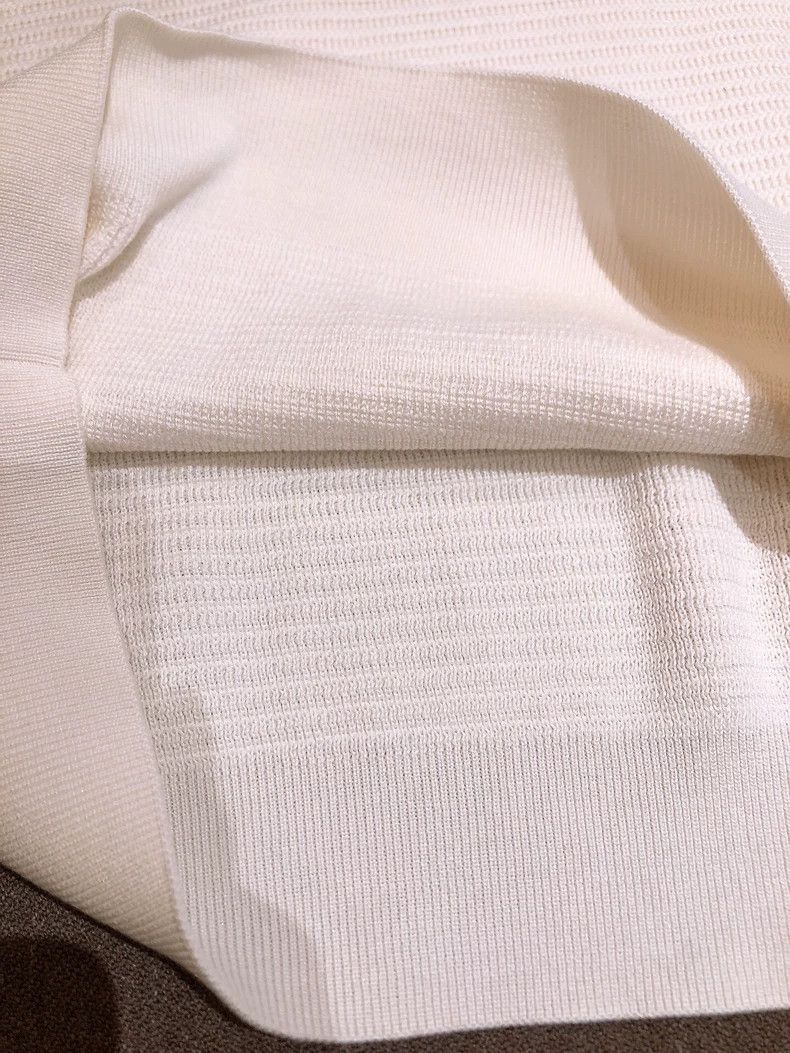 Loro Piana LORO PIANA White silk knitted short sleeve half sleeve T-s Size M / US 6-8 / IT 42-44 - 4 Thumbnail