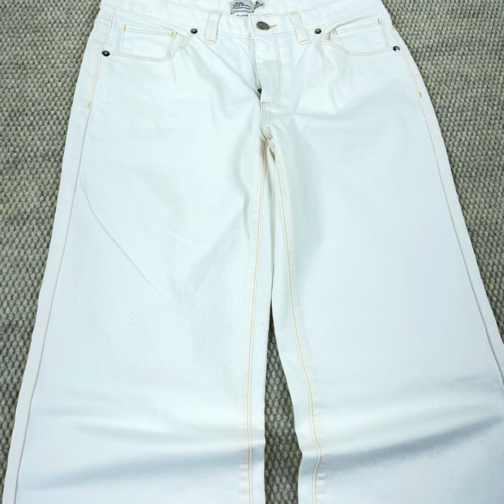 Vintage L.L. Bean Jeans Women 6 White Flared Wide Leg Denim Relaxed Fit Retro Size 28" / US 6 / IT 42 - 5 Thumbnail
