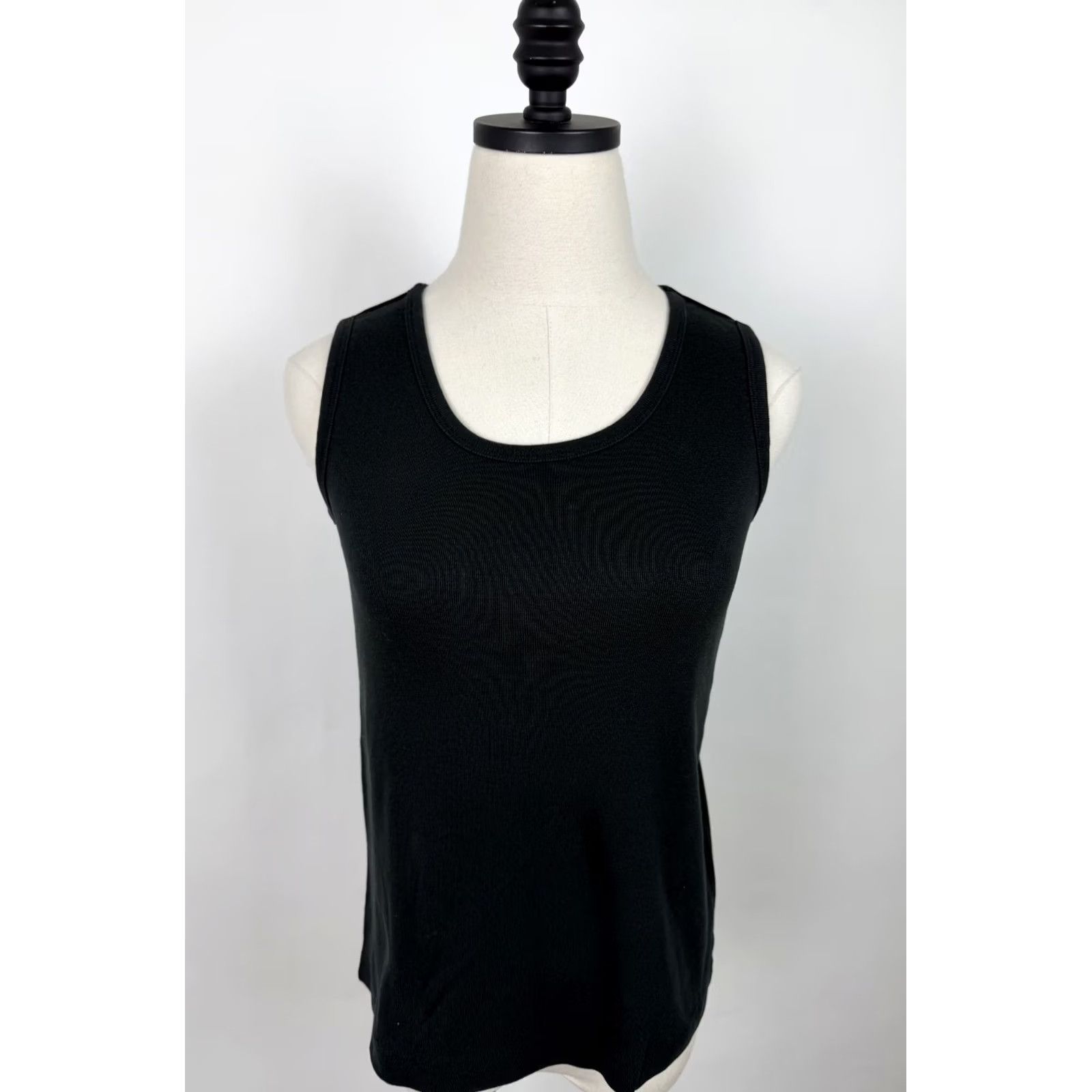Basic Editions VINTAGE Basic Editions Tank Womens Small 90s Black Cotton Blend Jersey Tank Womens S Large Black 90s Grunge Retro Womens Size S / US 4 / IT 40 - 2 Thumbnail