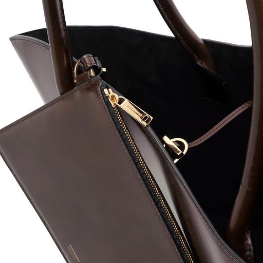 Salvatore Ferragamo o1s1rm0924 Size: OS / Cut Out Tote Bag in Brown/Black Size ONE SIZE - 6 Thumbnail