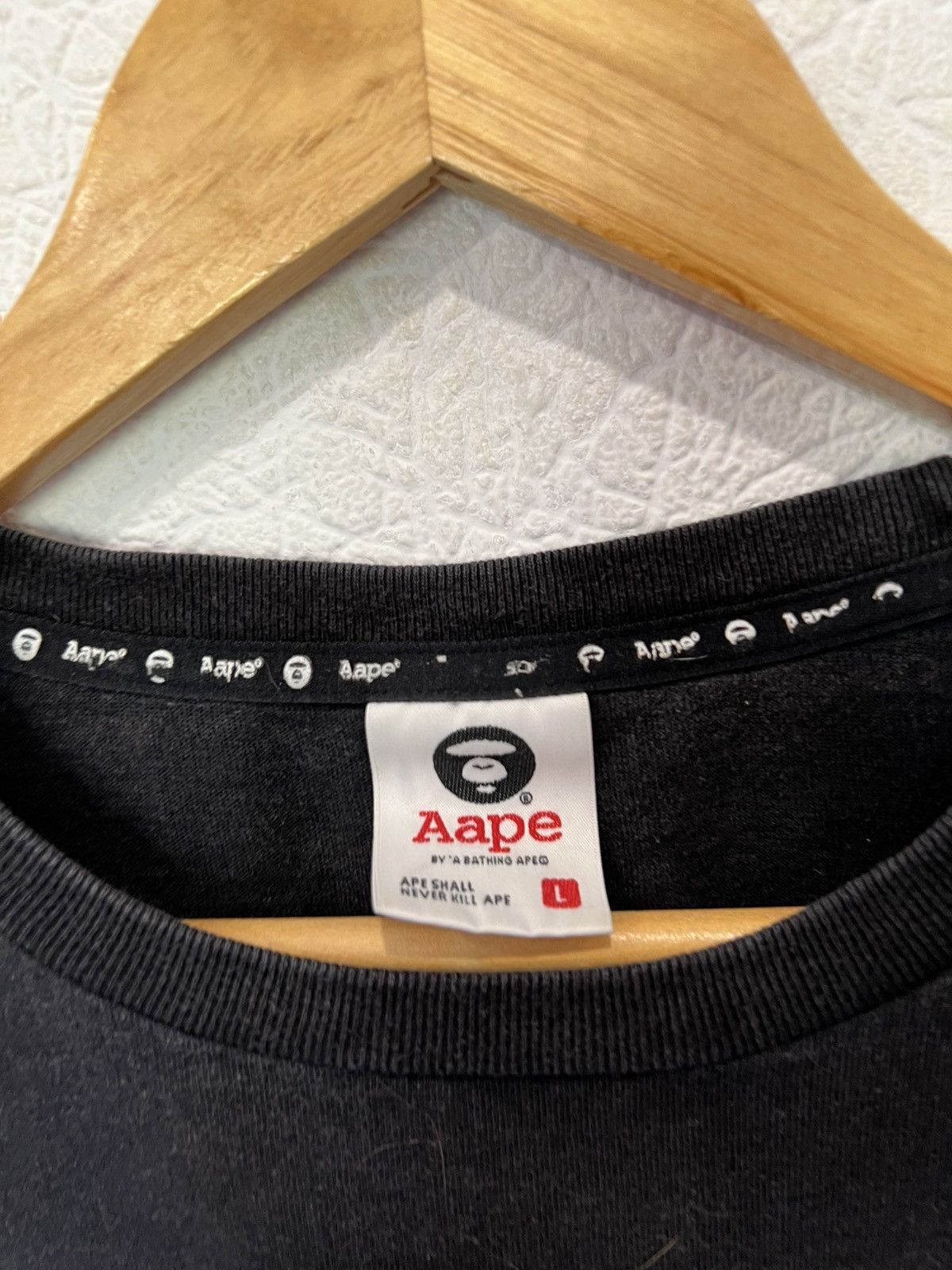 Aape Faded Black T Shirt Aape Bape Monkey Tee Mens Size US L / EU 52-54 / 3 - 4 Thumbnail