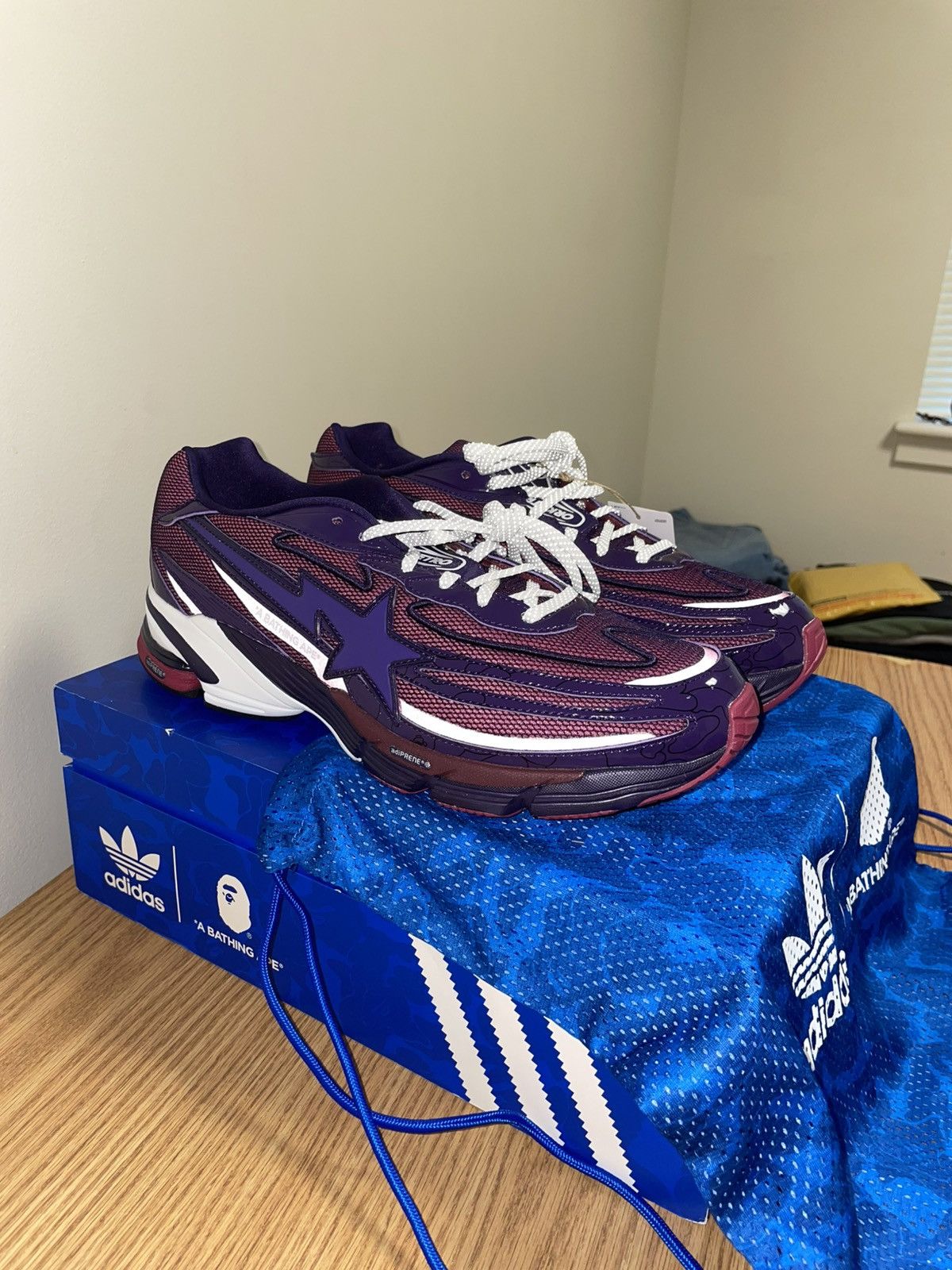 Adidas × Bape Men’s 12.5 Purple Bape Adidas Orketro Dead Stock Size US 12.5 / EU 45-46 - 5 Thumbnail