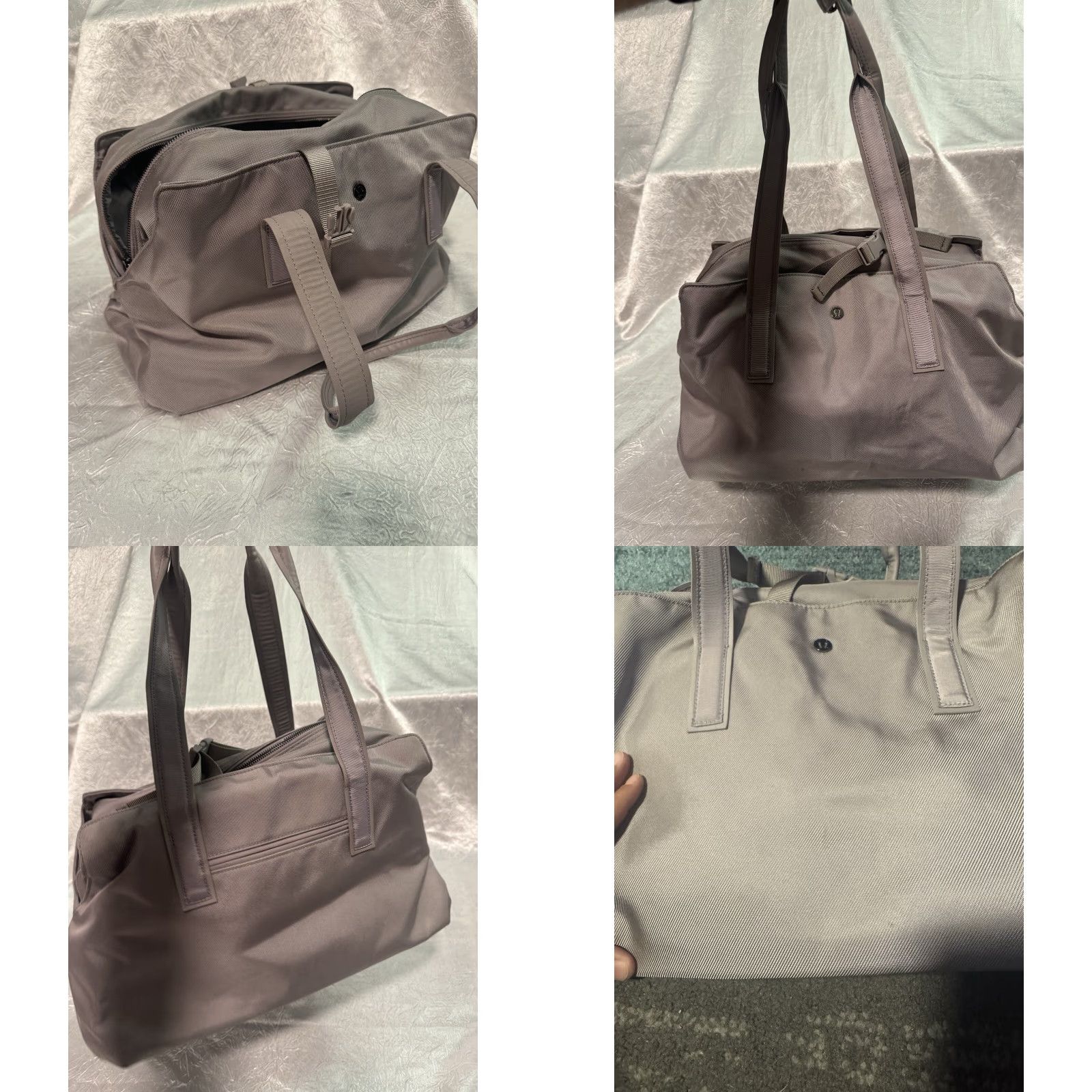 Lululemon LULULEMON Athletica Shoulder Bag Weekend Bag Duffle Large Unisex Adults Grey Cotton with Thermoplastic Size ONE SIZE - 11 Thumbnail