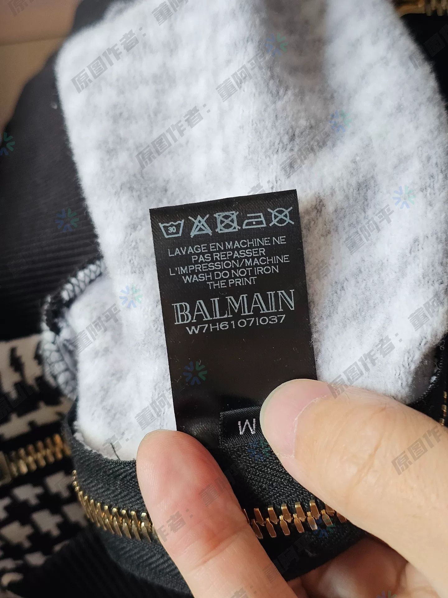 Balmain balmain men's houndstooth hoodie sweatshirt Size US M / EU 48-50 / 2 - 5 Thumbnail