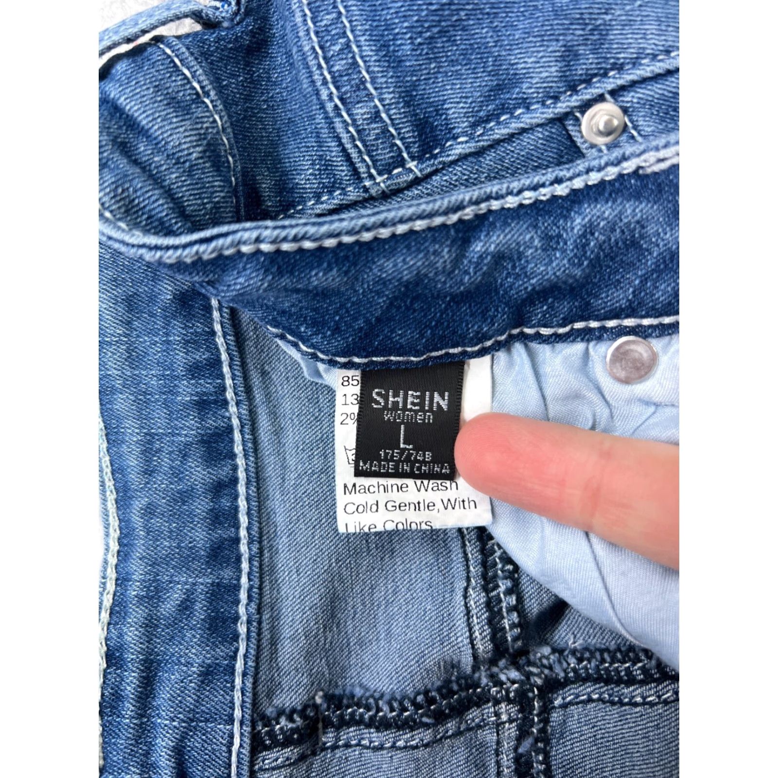 Shein VINTAGE SheIn Women's Jeans Flared High Waist Cotton Blend 24 Blue 90s Retro Womens Size 42" / US 20 - 3 Thumbnail