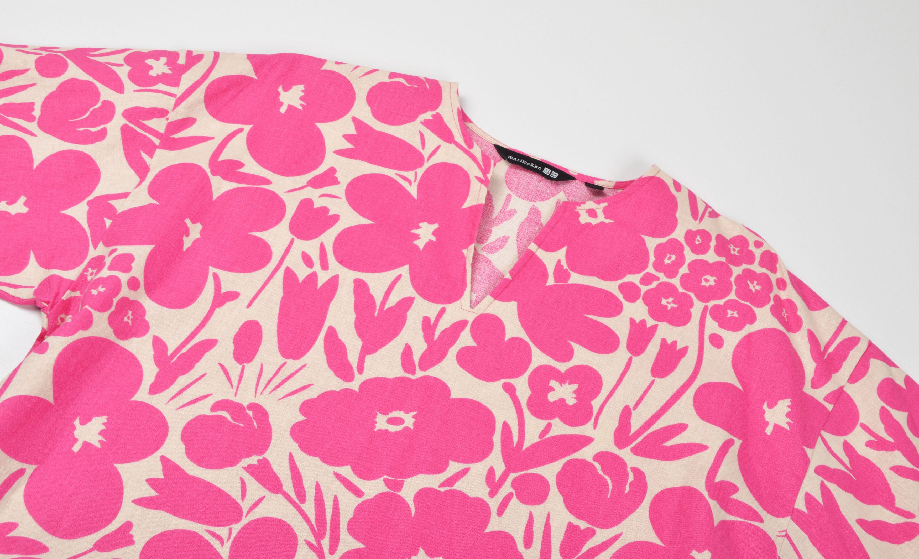 Marimekko Marimekko X Uniqlo Floral Pink Kaftan Dress Size S / US 4 / IT 40 - 5 Thumbnail