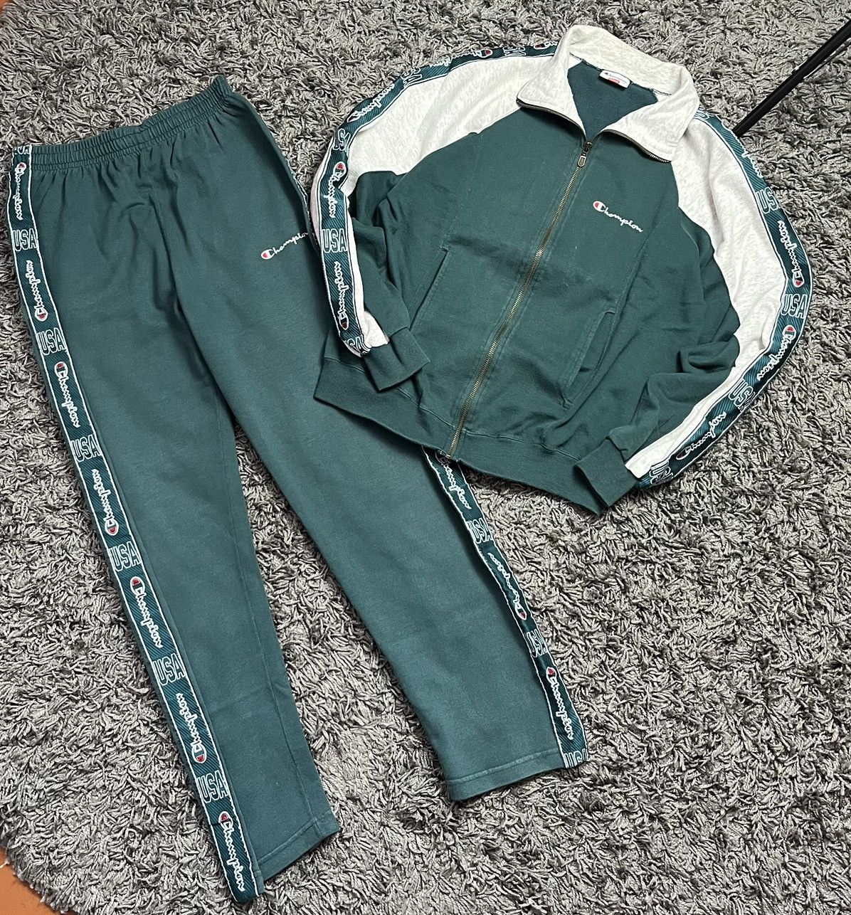 Champion CHAMPION USA 1990’s 🇺🇸 VINTAGE COTTON SPORT SUIT Size US M / EU 48-50 / 2 - 1 Thumbnail