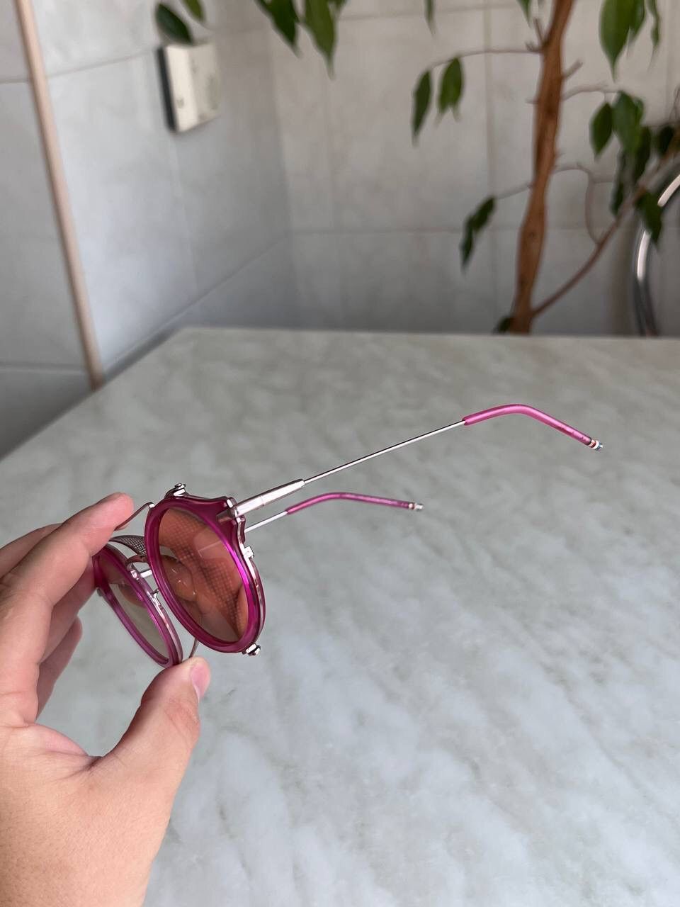 Japanese Brand × Vintage Vintage Mad Max Style 2000s Metal Pink Y2K Rock Sunglasses Size ONE SIZE - 4 Thumbnail