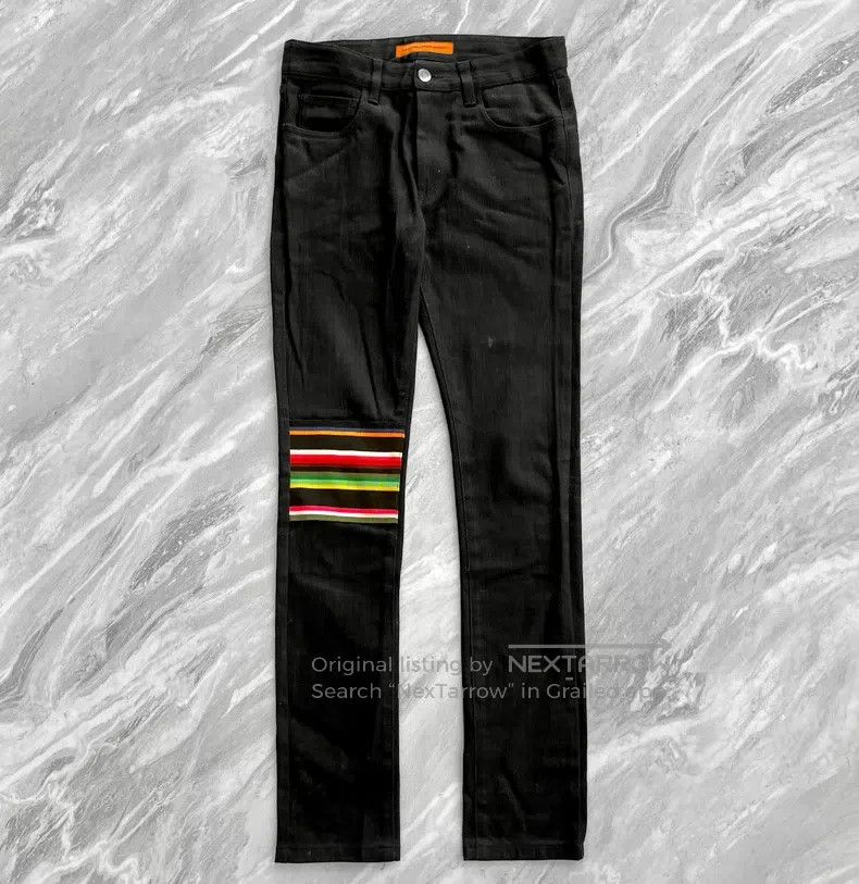 Raf Simons Raf Simons Black jeans with knee rainbow webbing Size US 28 / EU 44 - 1 Thumbnail