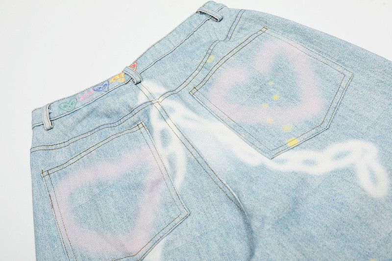 Jean American retro street graffiti jeans for men Size US 32 / EU 48 - 5 Thumbnail
