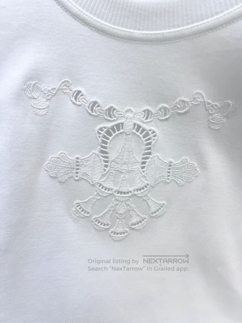 Hermes Hermes White plain knitted embroidered short-sleeve T-shir Size XXS / US 00 / IT 34 - 4 Thumbnail