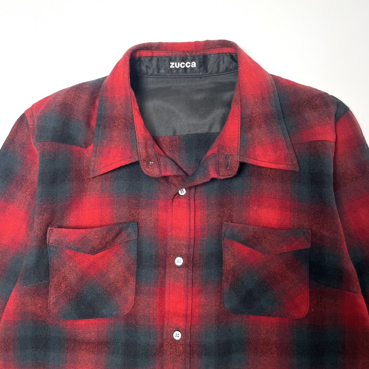 Zucca Issey Miyake Zucca Plaid Wool Flannel Shirt Size US S / EU 44-46 / 1 - 3 Thumbnail