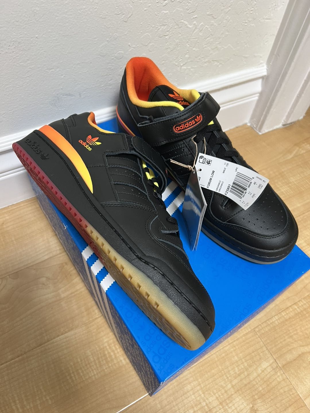 adidas FORUM LOW 'BLACK ORANGE YELLOW GRADIENT'