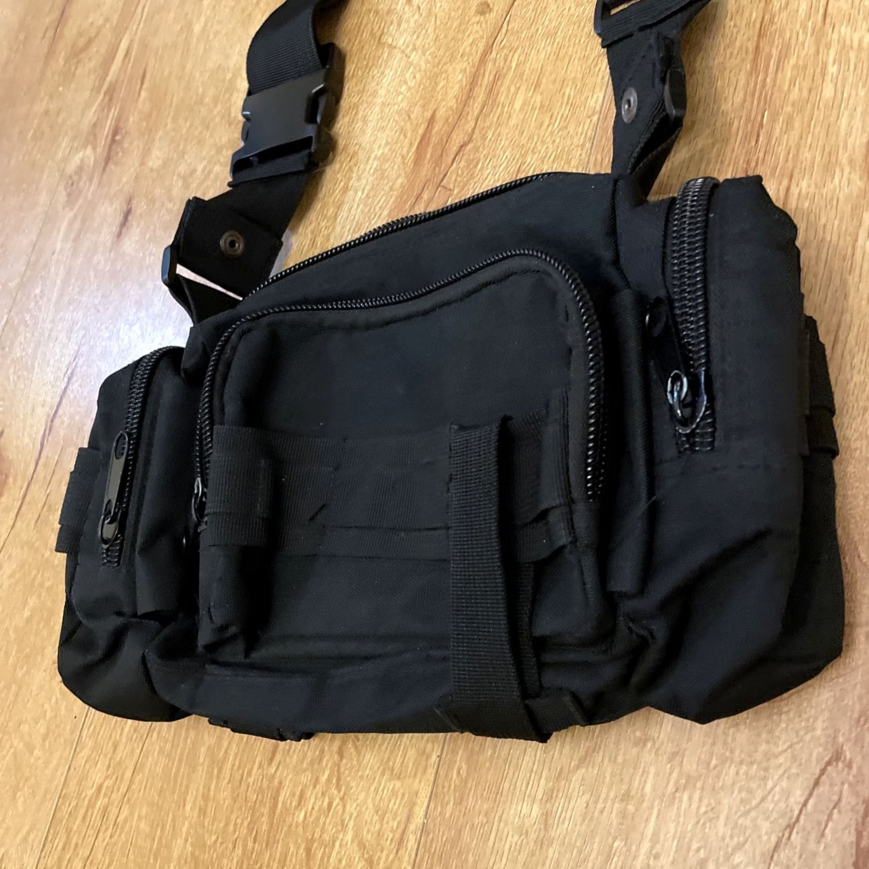 Vintage Tactical Black Waist Fanny Pack Pouch Zip Compartments Unisex Military Belt Bag Water Resistant adjustable Strap Phone Pocket Sport Outdoor Men Size ONE SIZE - 3 Thumbnail