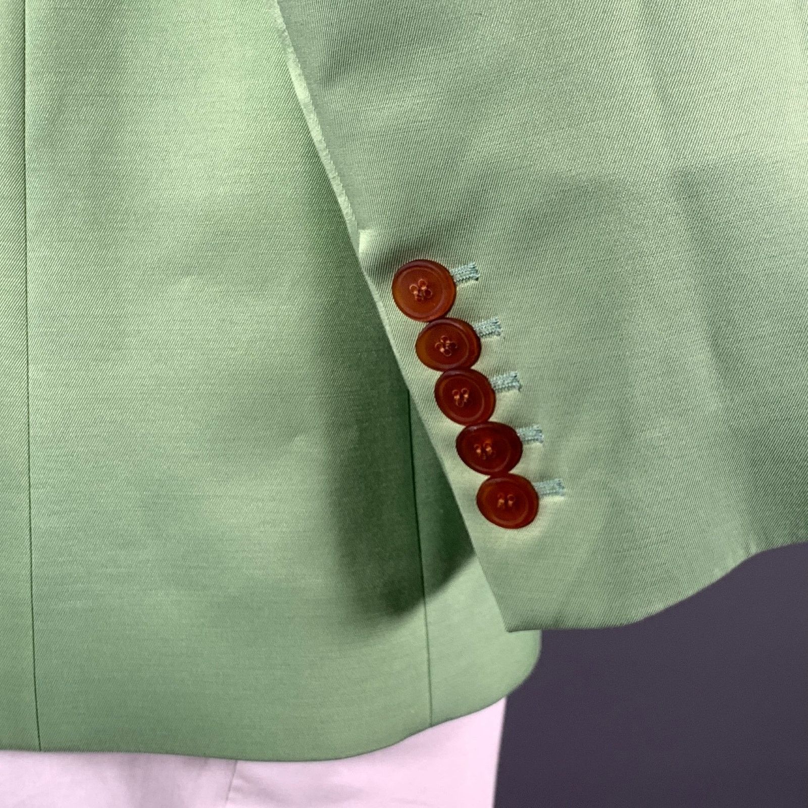 Acne Studios ACNE STUDIOS 42 Green Lime Viscose Blend Peak Lapel SC Size 42R - 4 Thumbnail