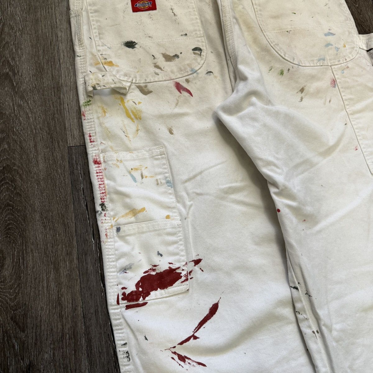 Dickies × Japanese Brand × Vintage Crazy Vintage y2k Dickies painted and worn wide leg pants Size US 36 / EU 52 - 5 Thumbnail