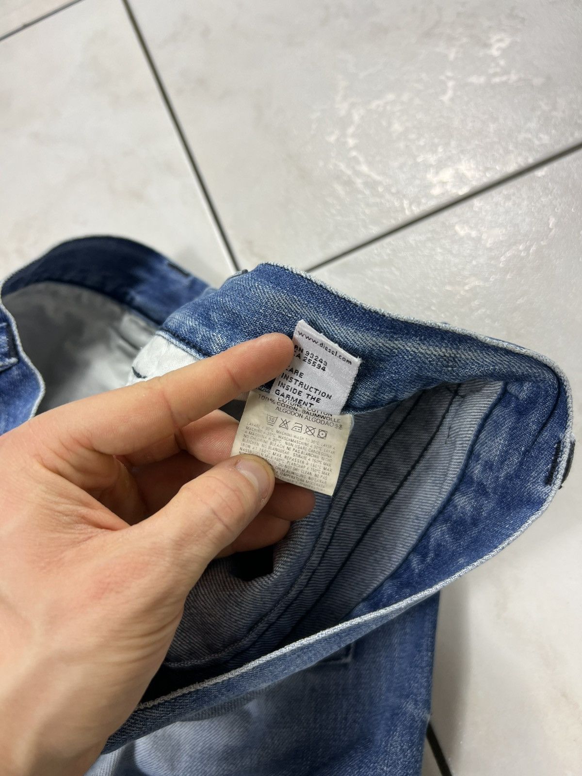 Diesel Vintage Diesel Rivec y2k distressed denim washed jeans pants Size US 33 - 18 Thumbnail