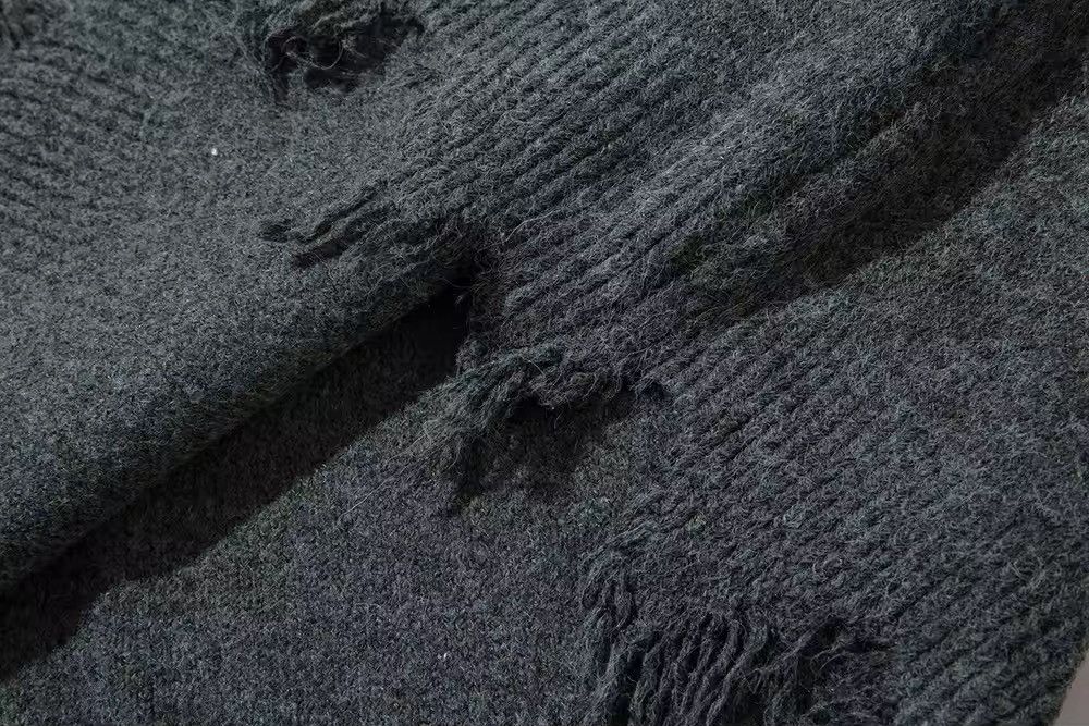 Other Streetwear Design Zipper Frayed Ripped Baggy Sweater Jumper Size US XL / EU 56 / 4 - 6 Thumbnail