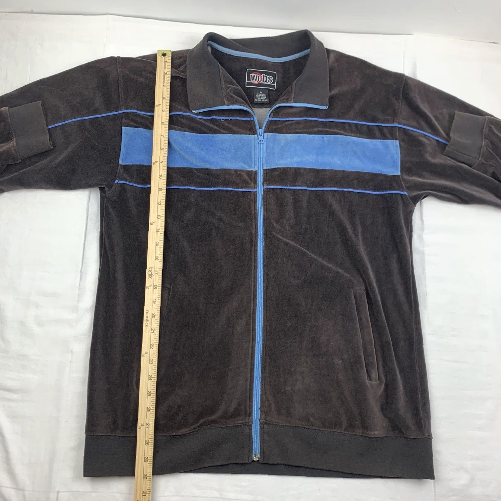 Vintage VINTAGE Webs Jacket Men Adult Medium Brown Blue Grunge Skater Y2K Urban Wear Street Zip Full Zip Size US M / EU 48-50 / 2 - 7 Thumbnail