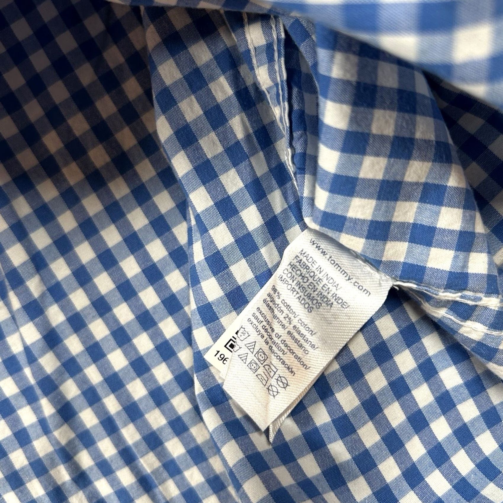 Tommy Hilfiger Tommy Hilfiger Shirt Mens Large Blue White Check Stretch Button Up Long Sleeve Size US L / EU 52-54 / 3 - 7 Thumbnail