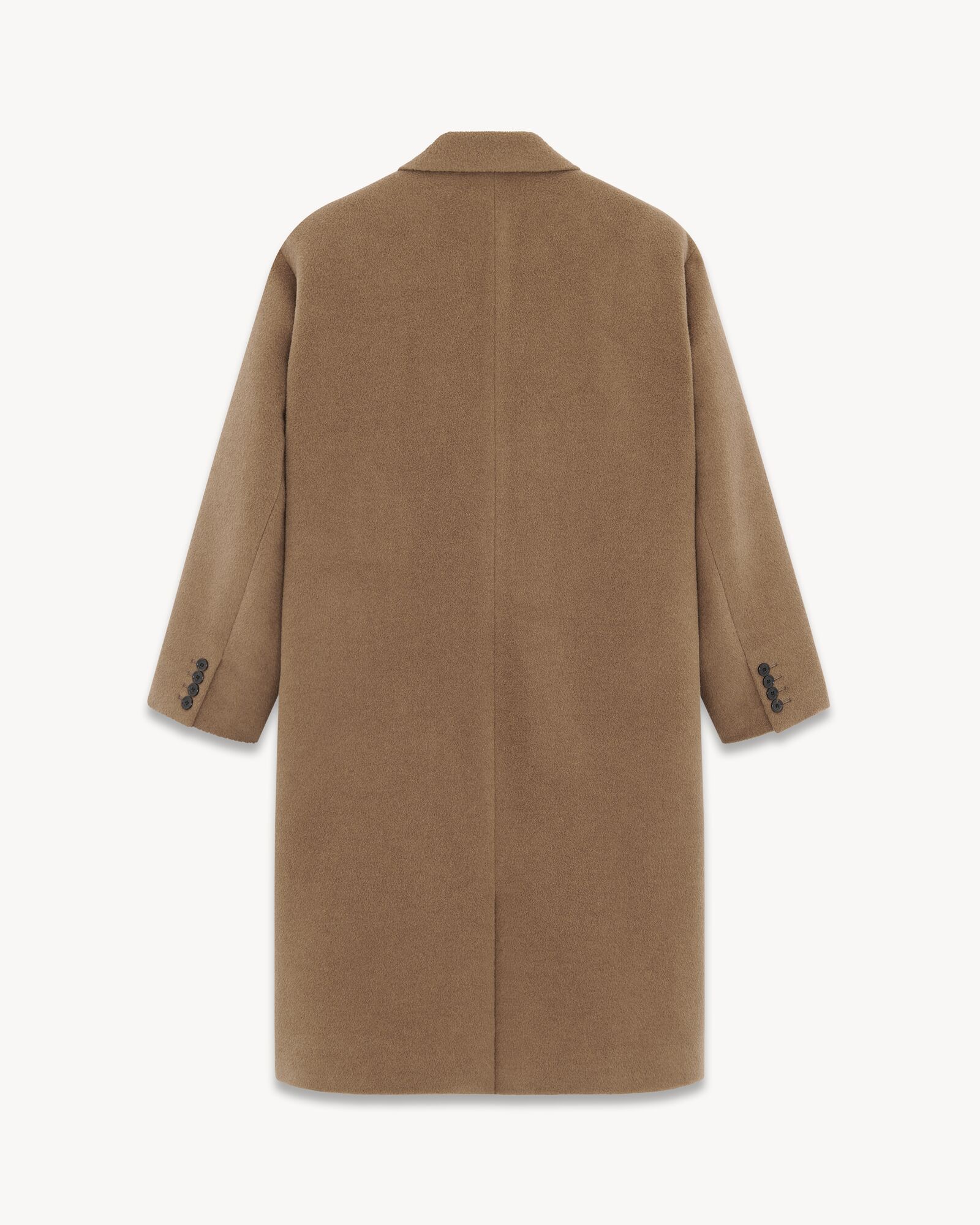 Saint Laurent Paris o1bcso1str1224 Runway Oversized Coat In Wool in Beige Size XS / US 0-2 / IT 36-38 - 3 Thumbnail