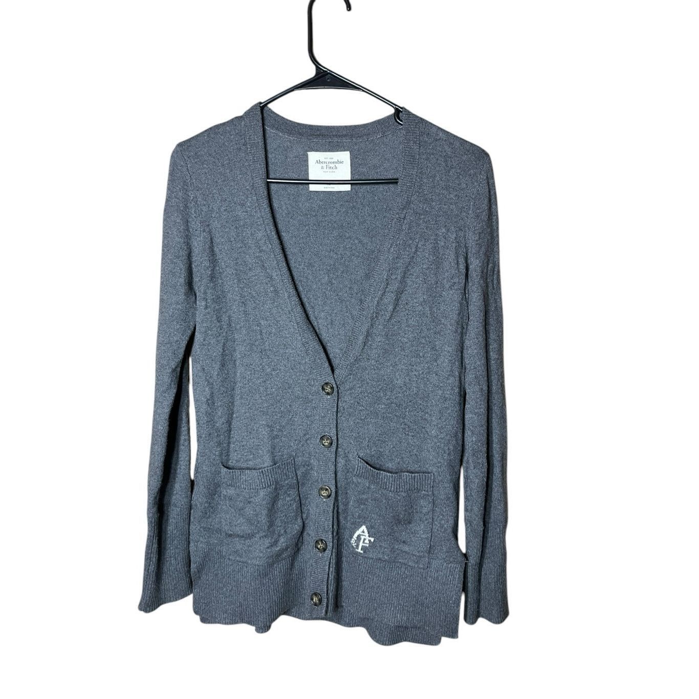 Abercrombie & Fitch Abercrombie & Fitch Y2K Gray Long Sleeve Cardigan Sweater Size XS Size XS / US 0-2 / IT 36-38 - 1 Thumbnail