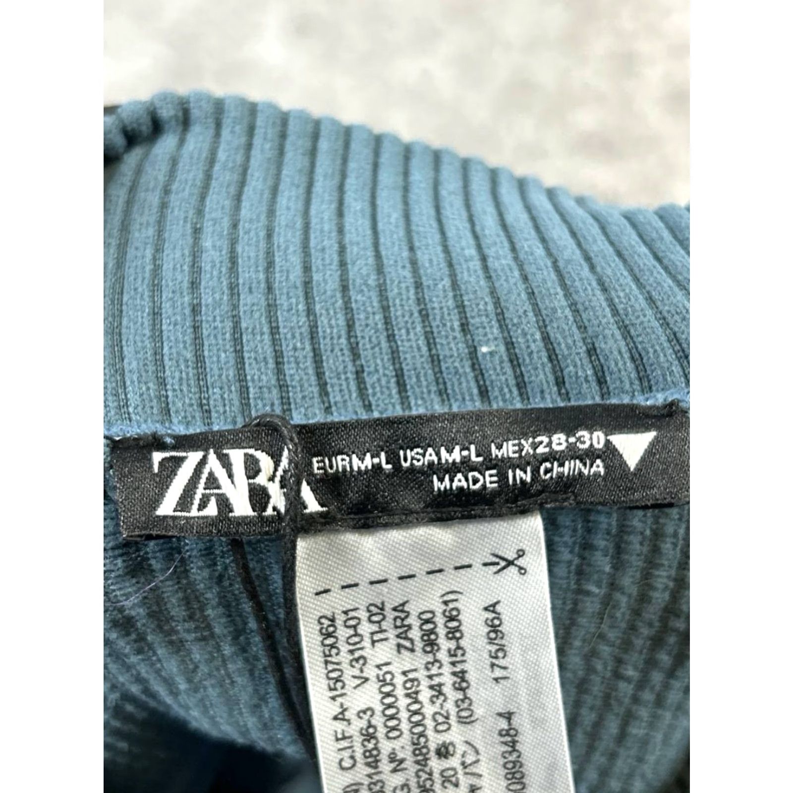 Zara Zara Womens Medium Blue Ribbed Pullover Mock Neck Sweater Pullover Knit Regular Long Sleeve Winter Fall Size M / US 6-8 / IT 42-44 - 3 Thumbnail