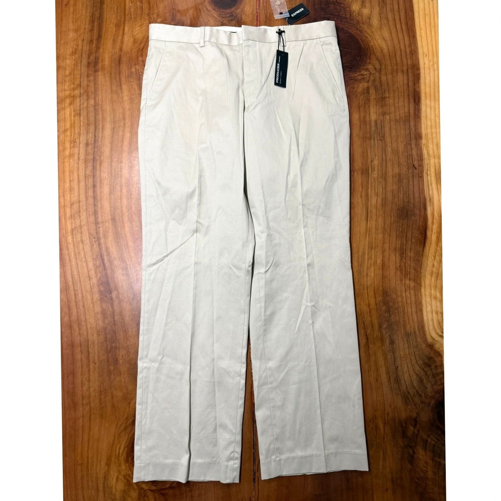 Express Express Men Chino pants 36 x 32 Cotton Straight Flat Front NEW Size US 36 / EU 52 - 2 Thumbnail