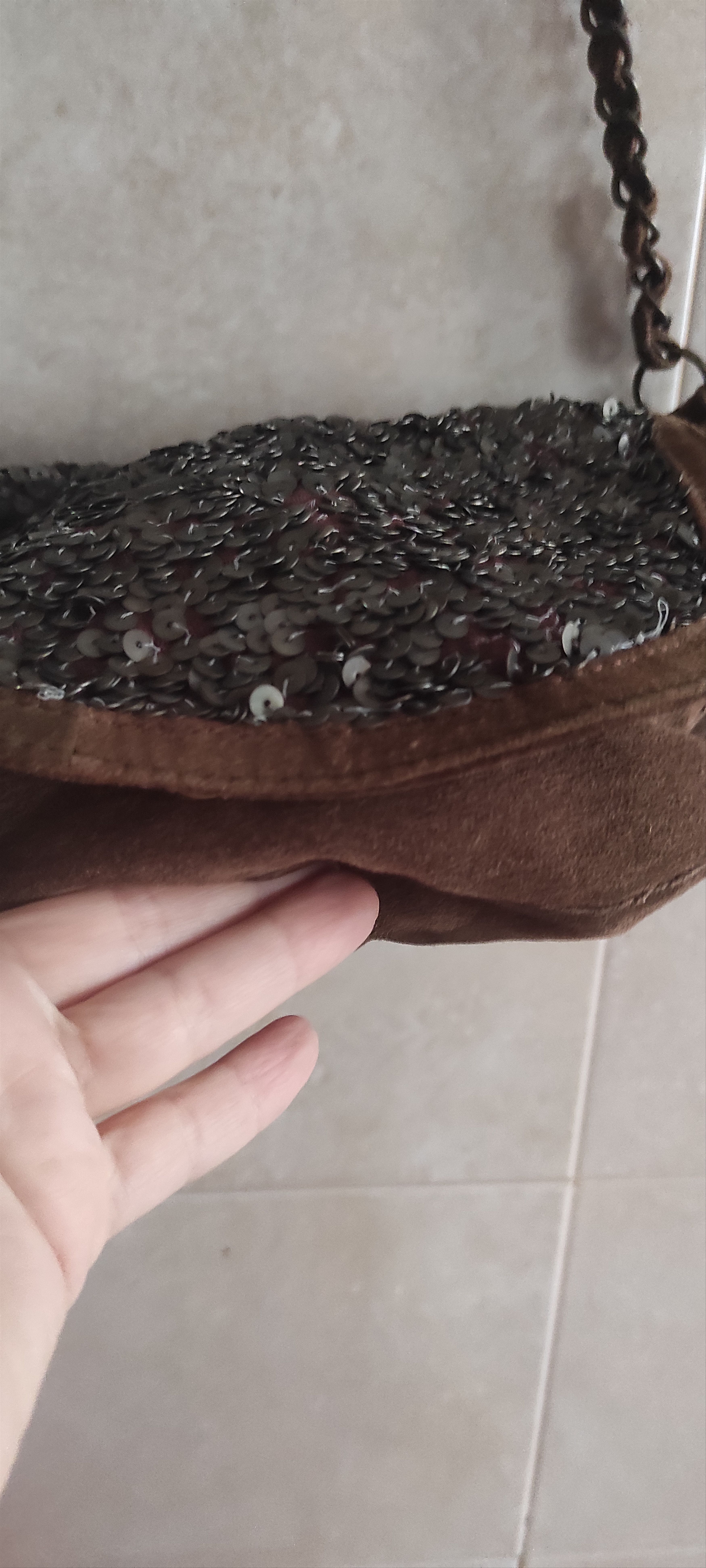 Massimo Dutti Massimo Dutti Sequins Suede Leather Shoulder Bag Size ONE SIZE - 18 Thumbnail
