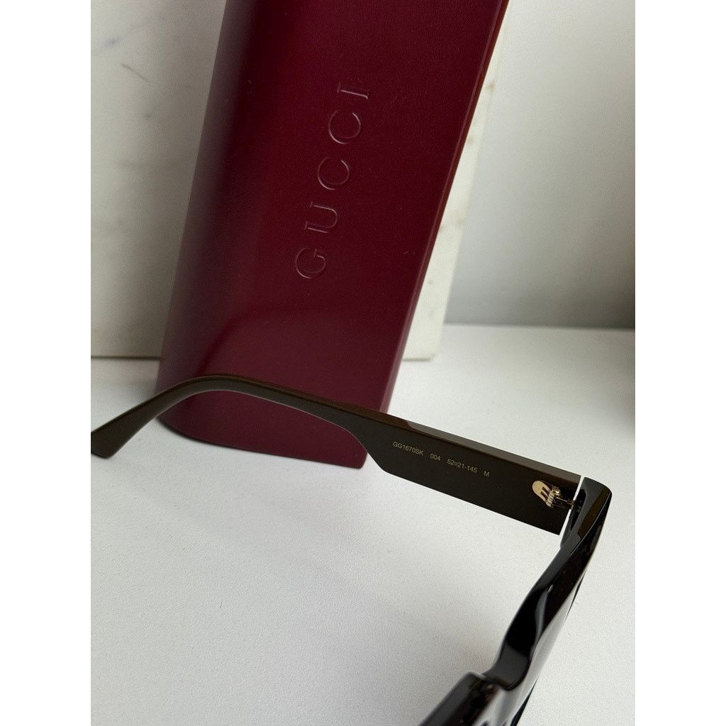 Gucci NEW Gucci GG1670SK Black Brown Unisex Square Sunglasses Size ONE SIZE - 5 Thumbnail
