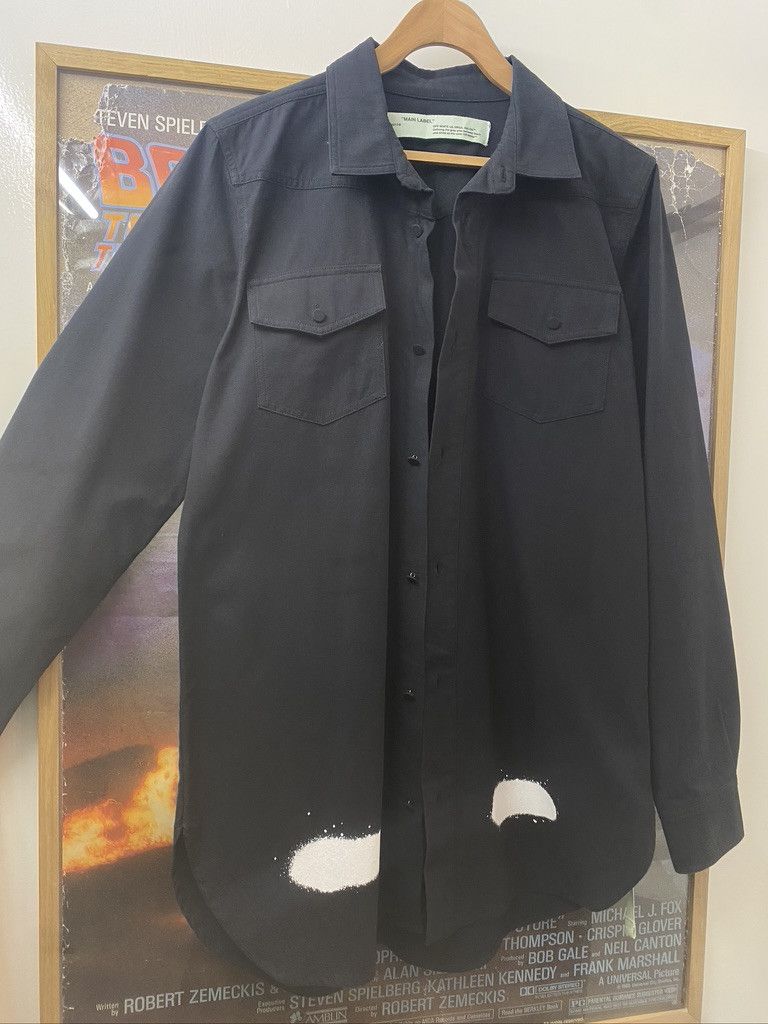 Off-White 2017 Off-White Virgil Abloh Spray Diagonals Overshirt Size US L / EU 52-54 / 3 - 5 Thumbnail