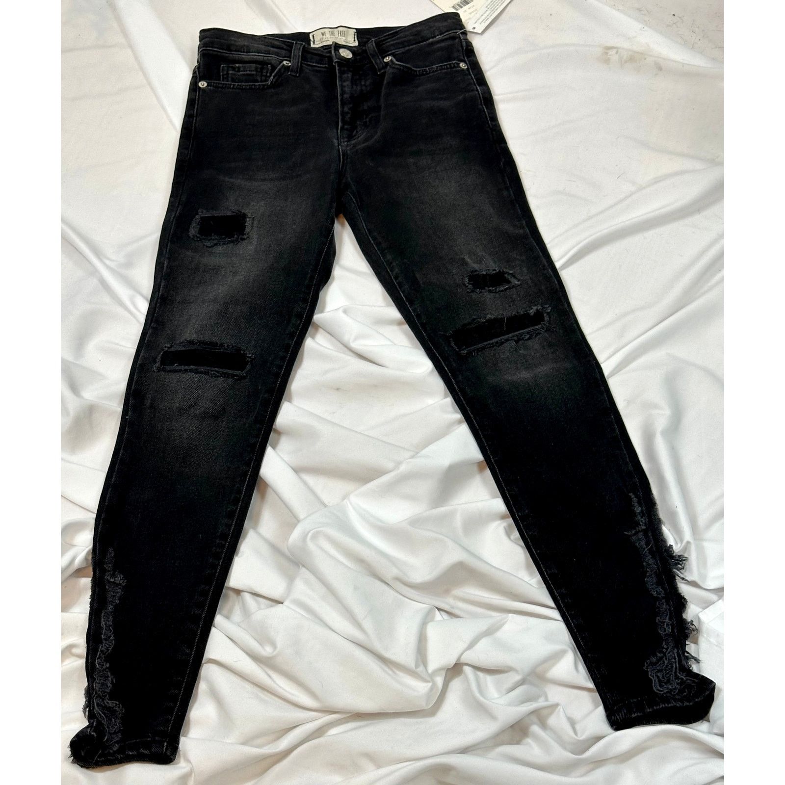 Free People Free People About a Girl Ripped Skinny Jeans Black 25 Size 25" / US 0 / IT 36 - 8 Thumbnail