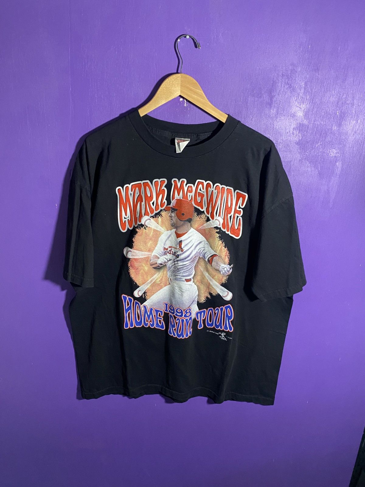 Vintage Vintage 1998 Mark McGuire home run tour t-shirt Size US XXL / EU 58 / 5 - 1 Thumbnail