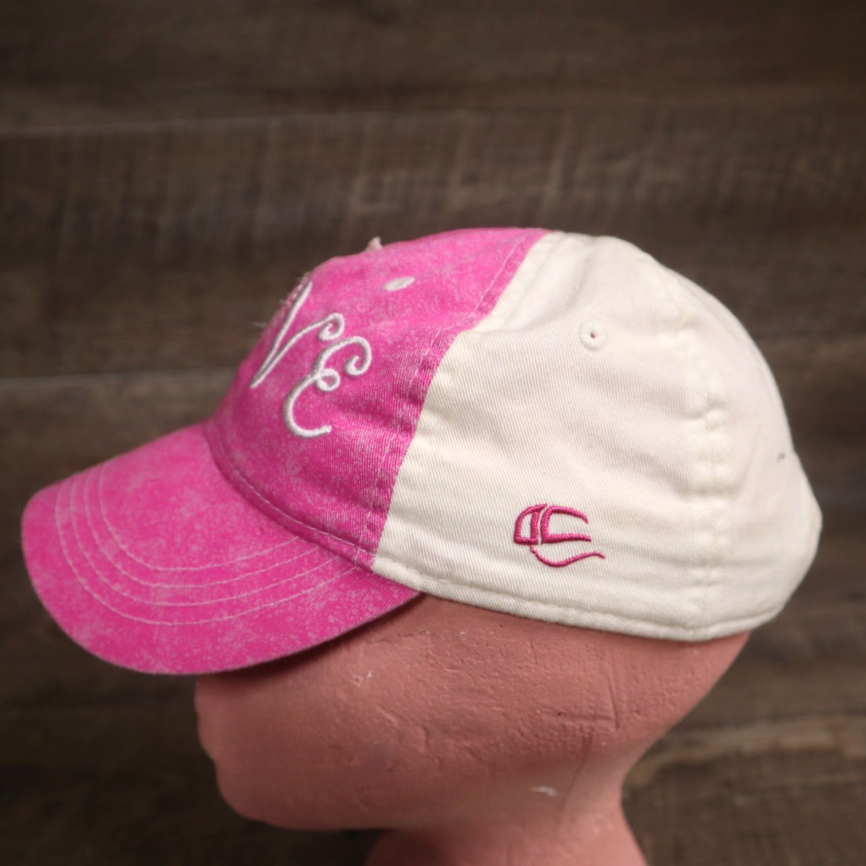Vintage Love Hat Cap Strap Back Pink Adult Adjustable Strapback Hat Size ONE SIZE - 5 Thumbnail
