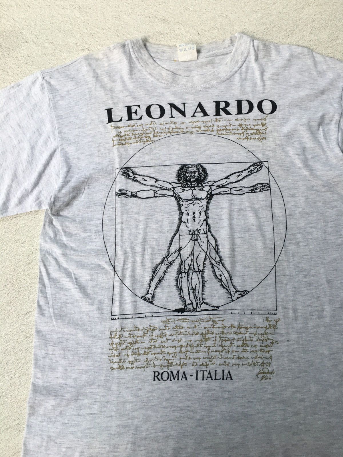 Vintage Vintage Leonardo da Vinci Vitruvian Art Tee Size US L / EU 52-54 / 3 - 2 Thumbnail