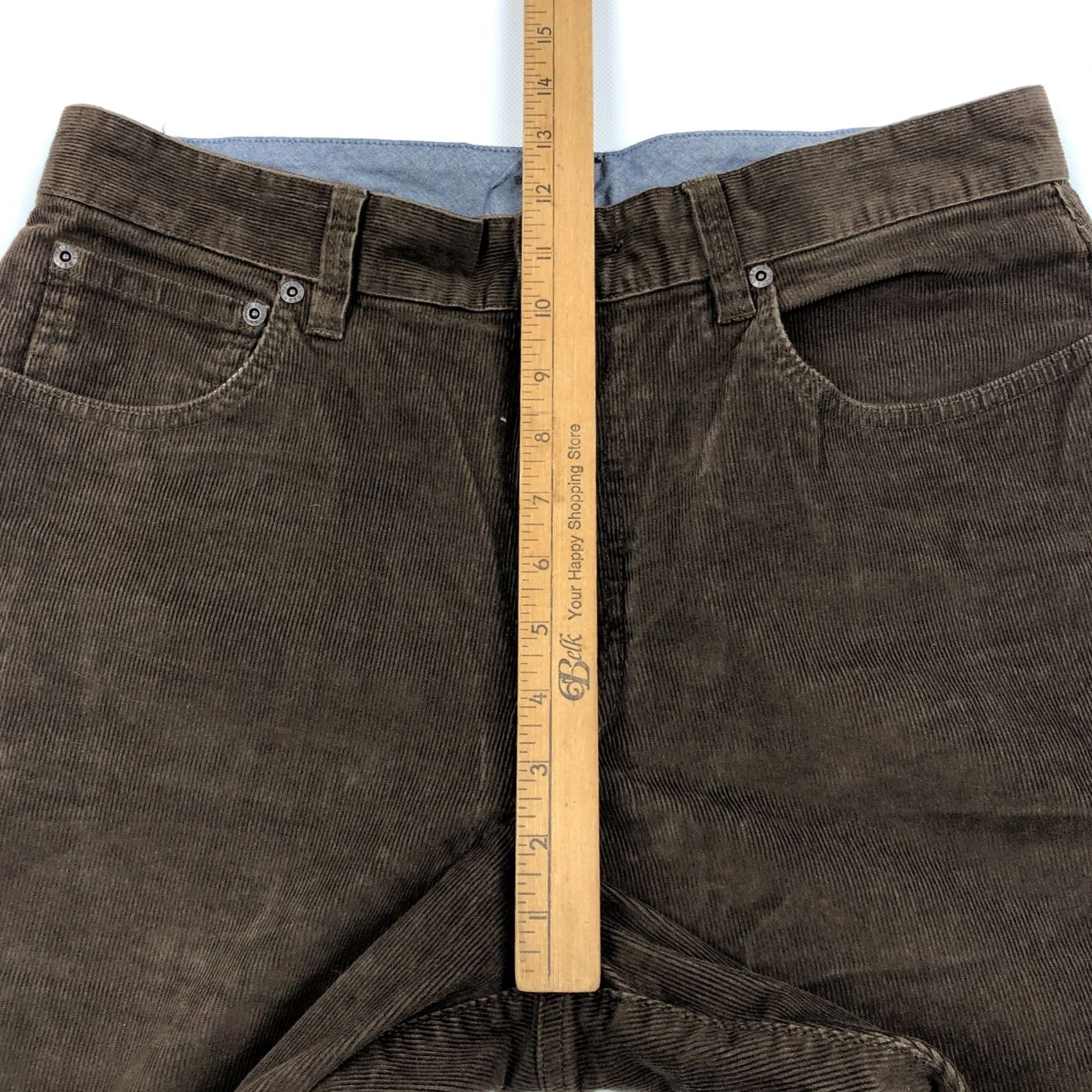 Vintage L.L.Bean Men's Corduroy Pants Flat Front Brown 33x32 Natural Fit Cotton Spandex Size US 33 - 7 Thumbnail