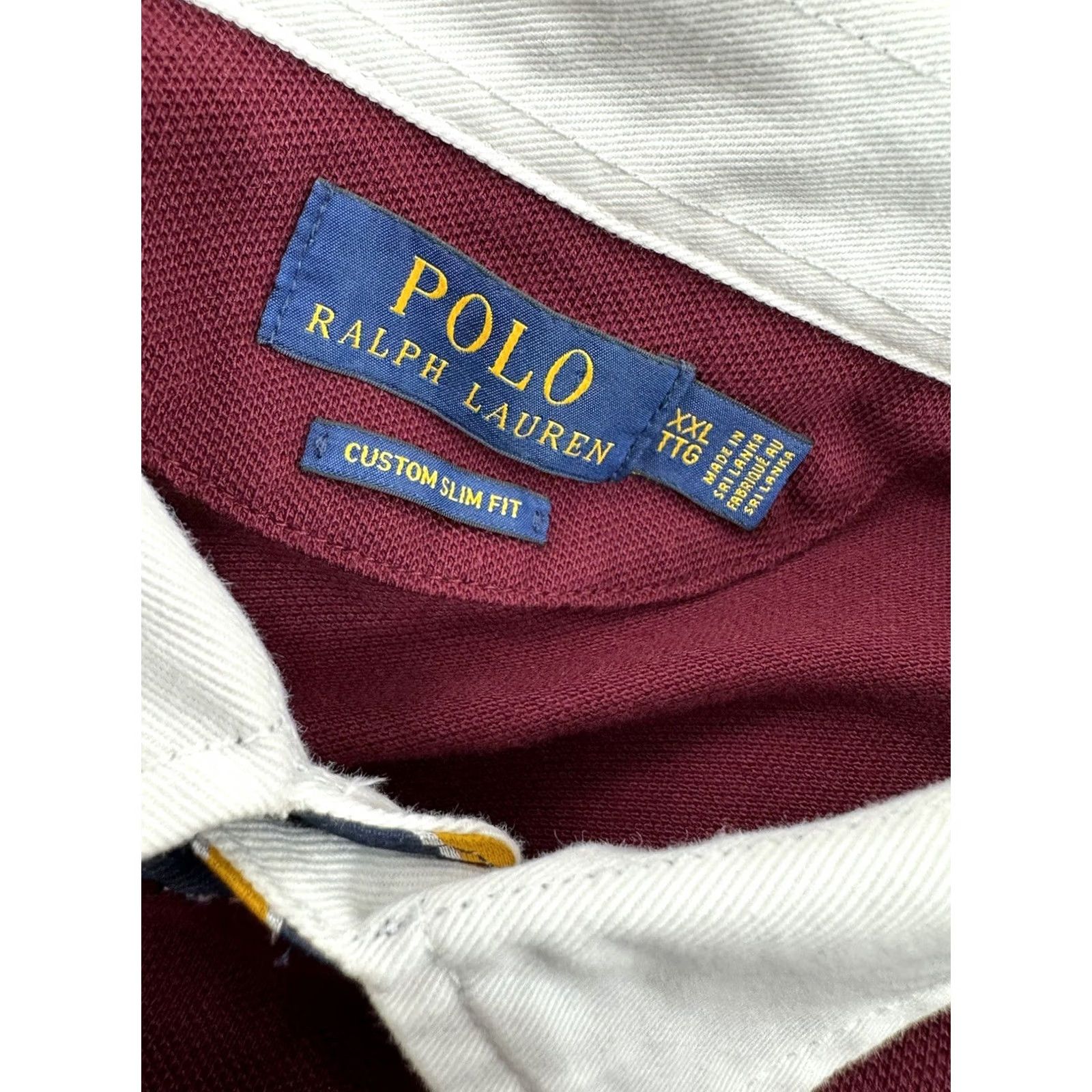 Ralph Lauren POLO RALPH LAUREN Embroidered BEAR KICKING RUGBY FOOTBALL Mens 2XL Shirt Maroon Size US XXL / EU 58 / 5 - 5 Thumbnail