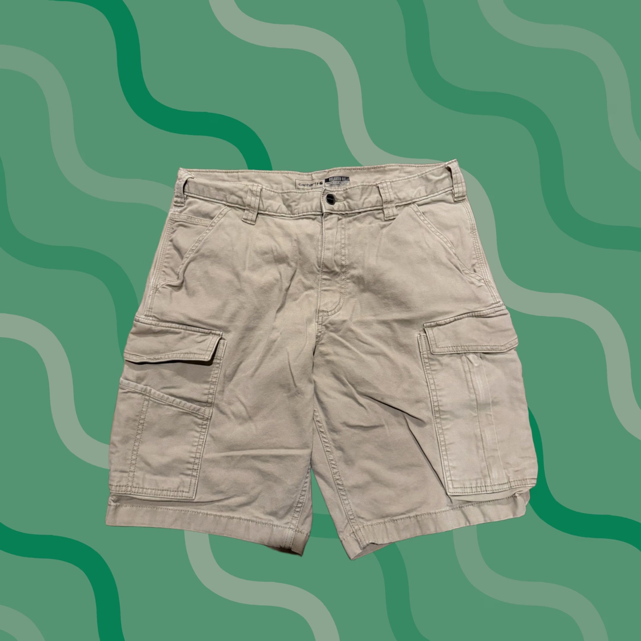 Carhartt Carhartt Cargo Shorts Mens 34 Relaxed Fit Beige Heavy Duty 103542 Workwear (F650) Size US 34 / EU 50 - 1 Thumbnail