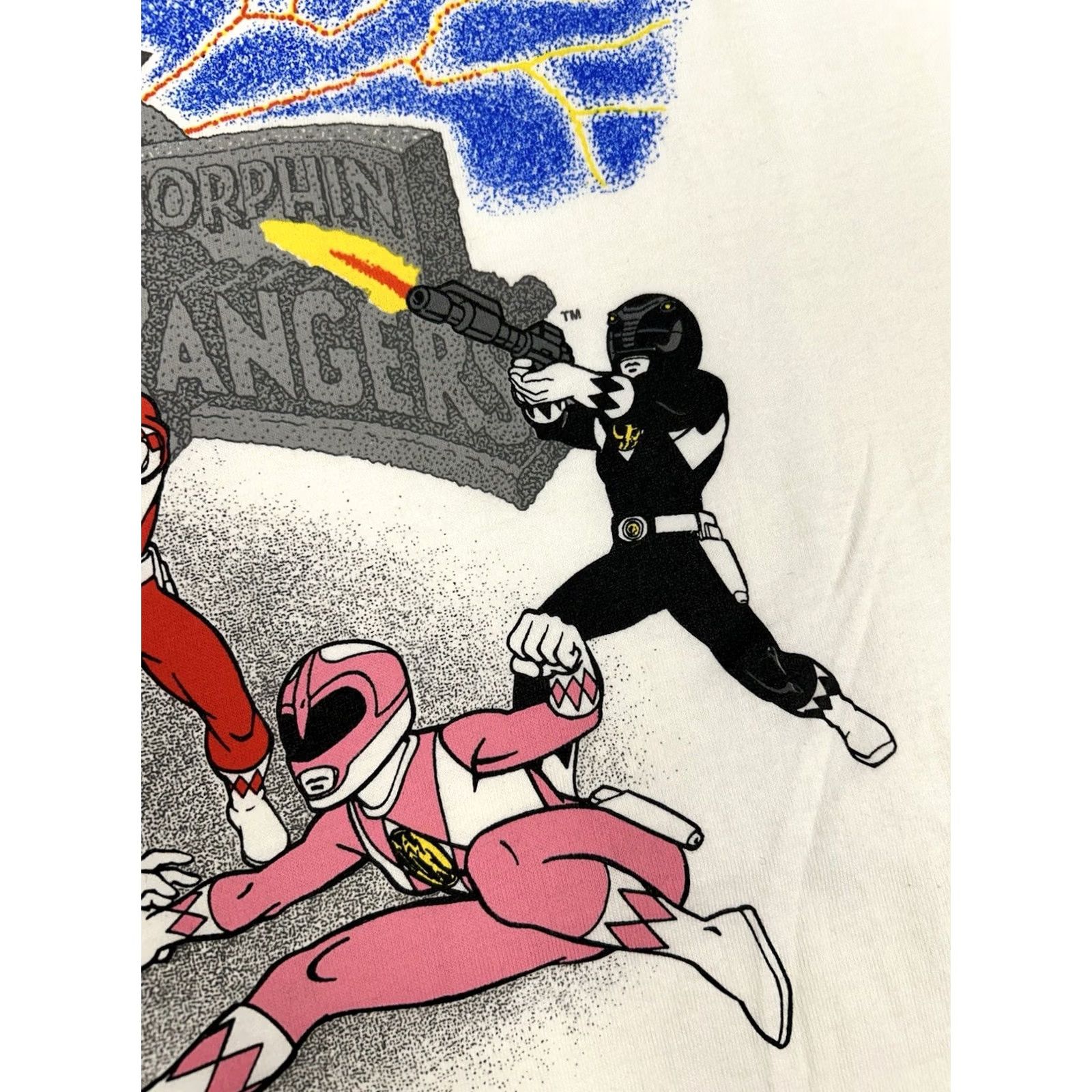 Saba VINTAGE Mighty Morphin Power Rangers Shirt 1994 Saban Rare XL Adult Black Mens Size US XL / EU 56 / 4 - 7 Thumbnail