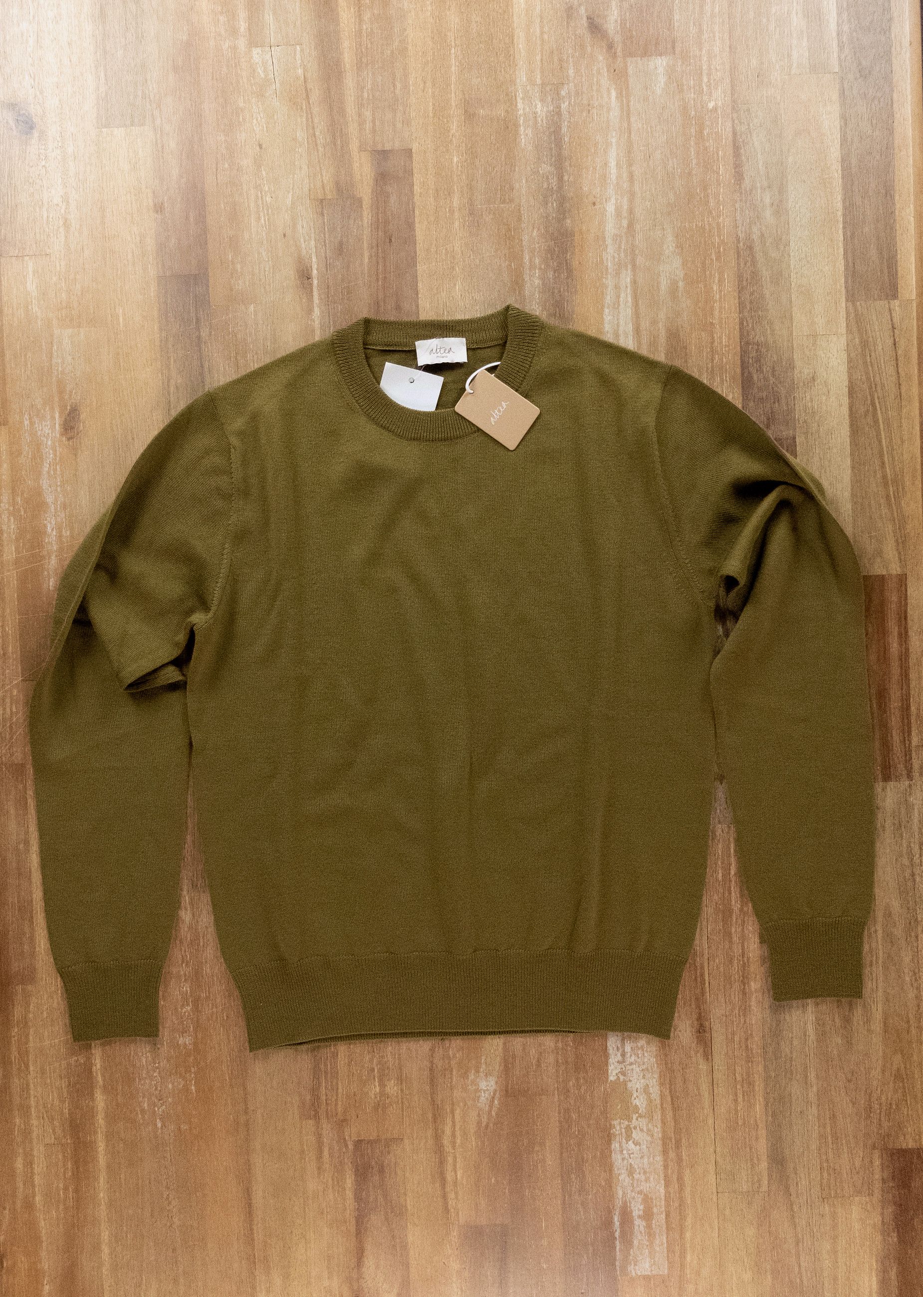 Altea ALTEA olive green crewneck wool sweater Small Size US S / EU 44-46 / 1 - 1 Thumbnail