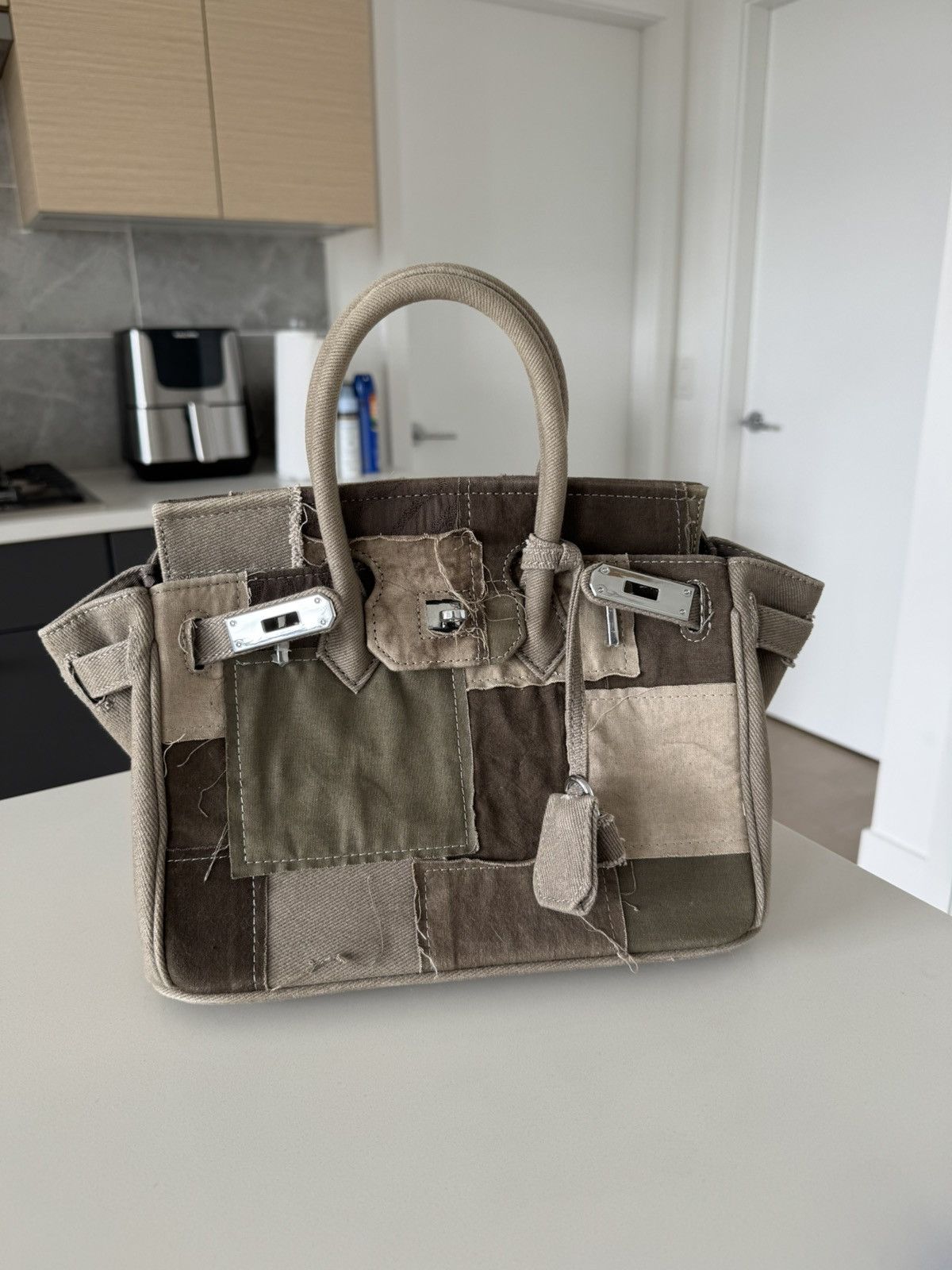Japanese Brand Emotional World Birkin 25 Vintage Rework Patchwork